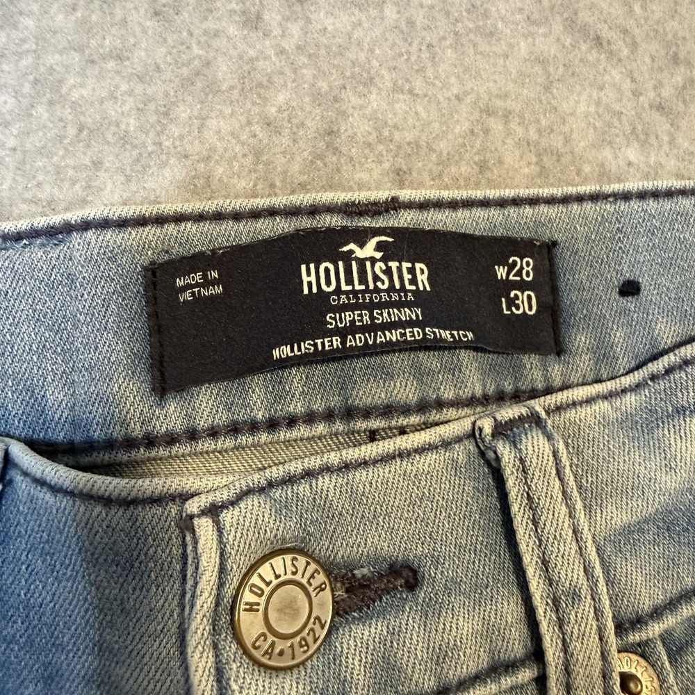Hollister Super Skinny Jeans Light Wash Distressed Paint Splatter Ripped W 28/6 - Picture 6 of 9